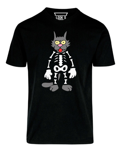 Playera  Gato Tommy Esqueleto Simpson Vintage