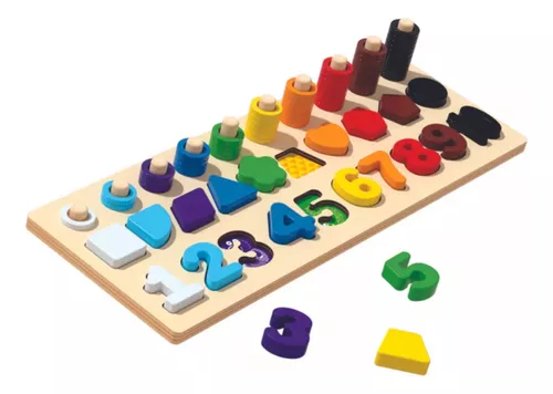 Brinquedo educacional blocos montessori de encaixar, peças de