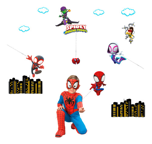 Vinilo Decora Infantil Niños Spiderman Hombre Araña +instala