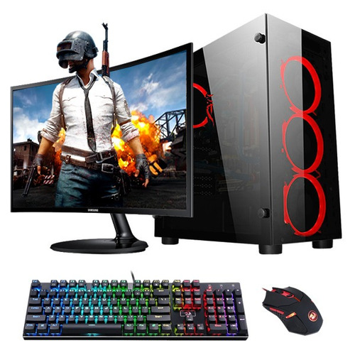 Pc Armada Gamer Amd A10 9700 Video R7 8gb Ddr4 Led Curvo 27