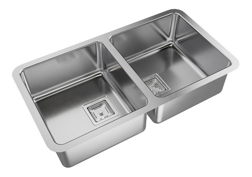 Bacha Doble Cocina Pileta Johnson Quadra Q76 Acero Inox 40lt