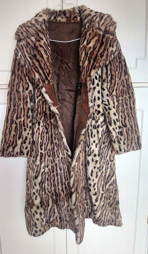 Tapado Largo Animal Print Sintetico Saco Suave L Imp.france (Usado)