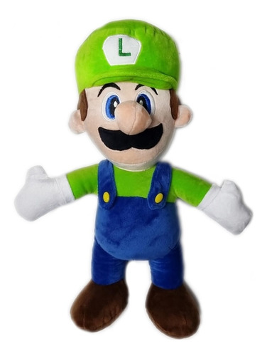 Peluche Muñeco Luigi De Mario Bross 40cm Grande Suave