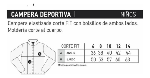 Imagen 5 de 5 de Campera Deportiva Niños - Elastizada