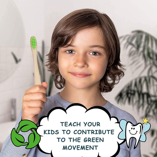 Cepillo De Dientes Completo Para Niños, Ecológico, De Cerdas