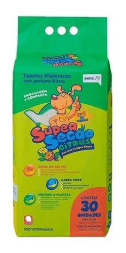 Tapete Higiênico 80x60 Super Secão 30un Citrus Petix Kit C/4