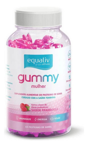 Super Gummy Equaliv Mulher Imunidade Energia Visão 60 Gomas
