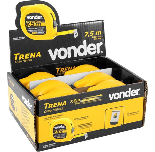 Trena Curta De Aço 7,5 M X 25 Mm Vonder