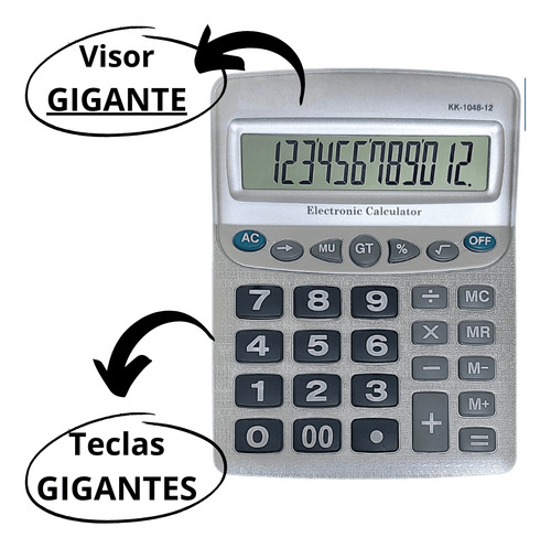 Kit 12 Calculadora Grande Gigante Balcão Problema Visão