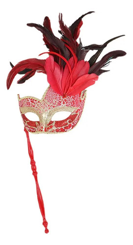 Con Máscara De Plumas, Bola De Maquillaje En Barra, Popular Para Halloween