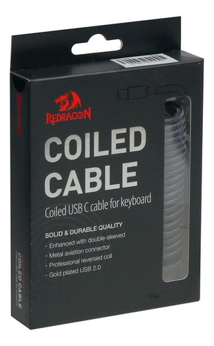 Cable Para Teclado Redragon Coiled A115b Black Color Del Teclado Negro Idioma Español