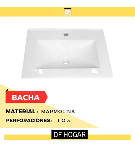 Imagen 3 de 8 de Vanitory Campo Pie Doble Deck 40cm + Bacha (6)