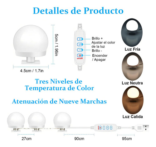Pack 10 Focos Led Para Espejo Regulables Mavrik 8821 Color B