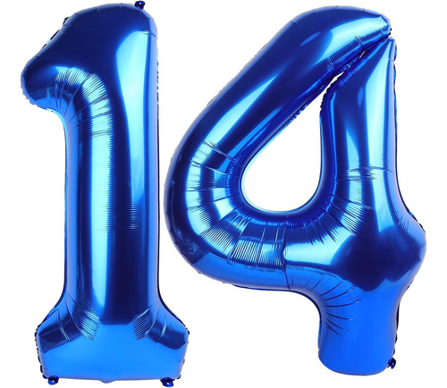 Globos Número 14 Azul Marino Para Decoraciones De Cumpleaños