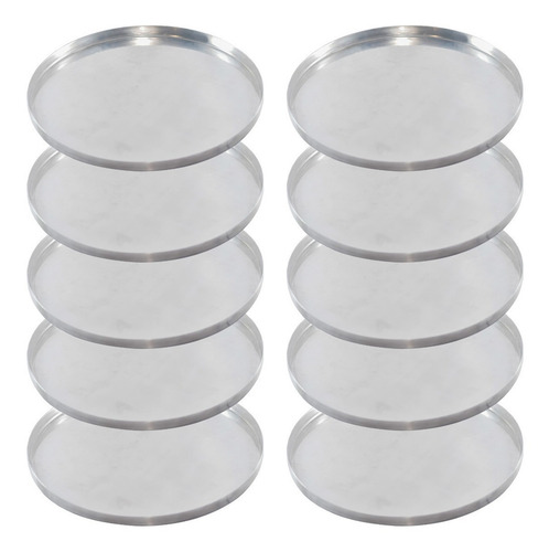 Kit 10 Formas De Pizza 25cm Brotinho Profissional Cor Prateado