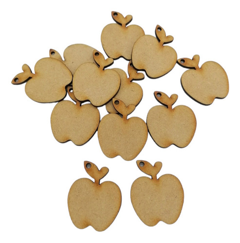 Silueta Manzana Mdf 6.5cm X 6cm Paquete 50 Piezas