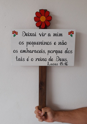 Placa De Jardim: Lucas 18:16 Deixai Vir A Mim Os Pequeninos