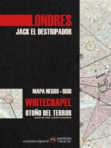 Londres Jack El Destripador: Mapa Negro 1888 -mapa Literario