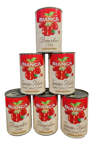 Lata De Tomate Perita Italiano La Bianca 400gr X 6 Unidades