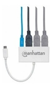 Hub Usb C 3 Ptos Ah Sin Fuente + 1 Pto Chde Energía