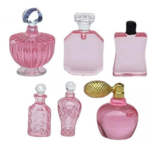2 Perfume Em Miniatura Escala 6 Peças Rosa 2 Cm 6 Peças