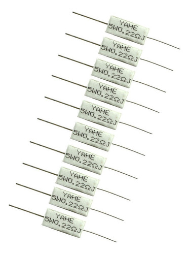 Ba 10pcs Resistencia De Cemento Bobinado Cerámica 5w 0.22ohm