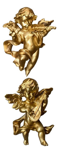 2 Unids Encantadora Estatua De Ángel Estatuillas Querubín