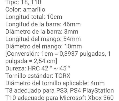 Imagen 9 de 9 de Juego Destornilladores TorxT8+t10 Para Consolas Ps4/3/xbox