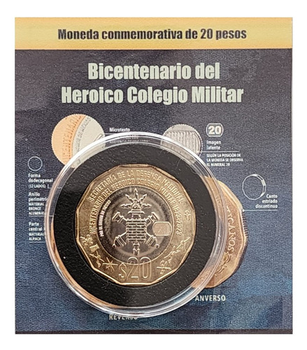 Blister 20 Pesos Bicentenario Del Heróico Colegio Militar