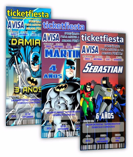 30 Invitaciones Impresas Batman ¡en Oferta!