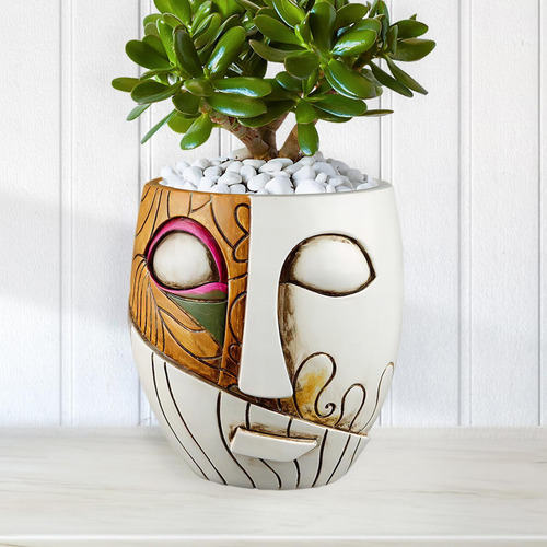 Mz Vaso De Flores Criativo Em Formato De Cabeça Abstrata
