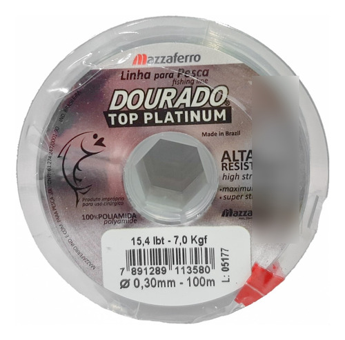 Linha De Pesca Dourado Top Platinum 0,30 Mm 200 M 15,4 Lbs