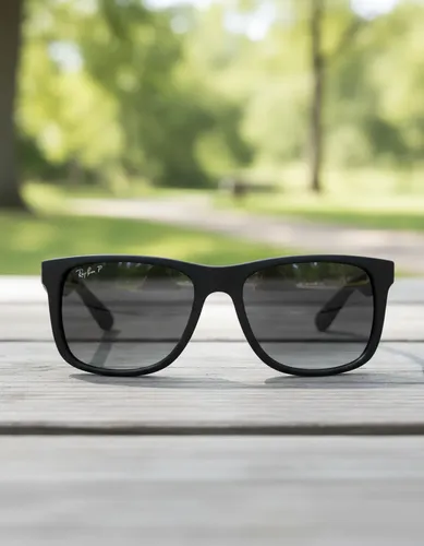 Óculos De Sol Rb4165 Justin Para Dirigir Polarizado Unissex Quadrado Preto Degradê Preto
