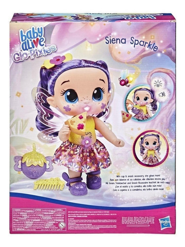 Baby Alive Glo Pixies Siena Sparkle Roxo Hasbrof2593