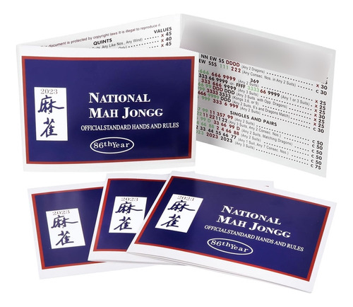 Mzluyin Tarjetas Mahjong 2024, 4 Tarjetas Nacionales Mahjong