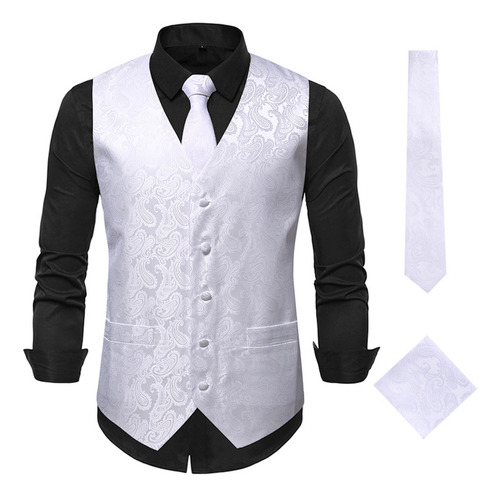 Chaleco Tipo Blazer Con Estampado Formal Para Hombre, Estamp