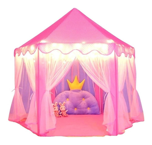 Tenda Cabana Castelo Infantil Barraca Iluminada Com Luz Led