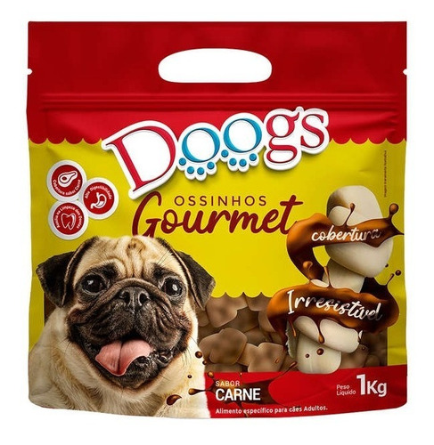 Osso Cães Doogs Gourmet Mini Carne - 1kg