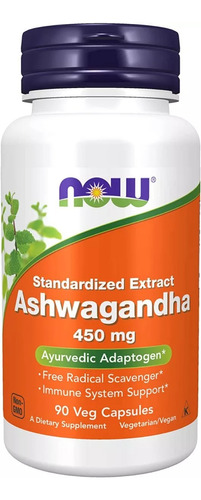 Ashwagandha Para Dormir Relajante Stress Now 90 Caps 450mg