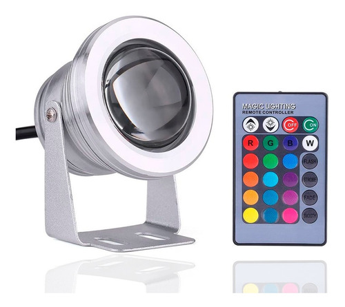 Mini Refletor Holofote Led Rgb Multi Cores 10w Prova D'água