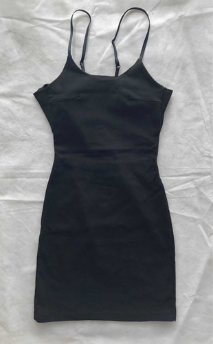 Vestido Negro Crepe De Lycra Talle Xs