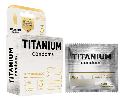 Titanium Condom Ultradelgado X3 - Unidad a $15350