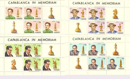 Estampillas Cuba 1982 - En Memoria De Raul Capablanca