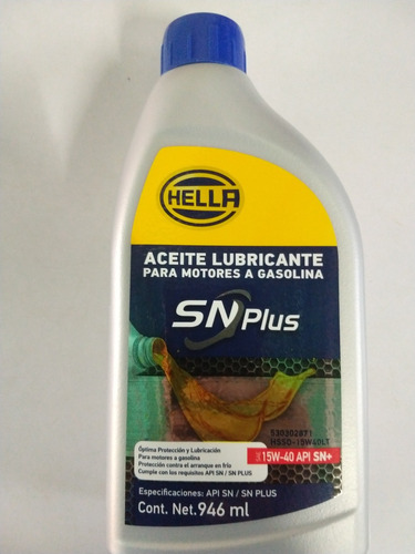 Aceite Para Motor A Gasolina Semi Sintético 15w40 Hella