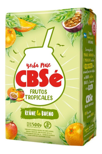 Yerba Mate Con Palo  Frutas Tropicales Sin Tacc 500g Cbse   