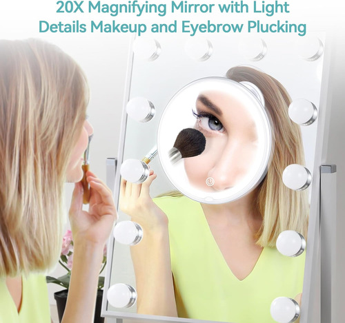 Espejo De Aumento Recargable Con Luz, Espejo De Maquillaje I