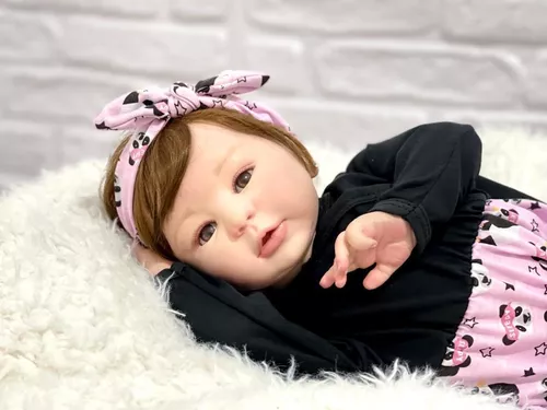 Bebê Reborn Menina Realista Silicone, Banho Fio A Fio Baby