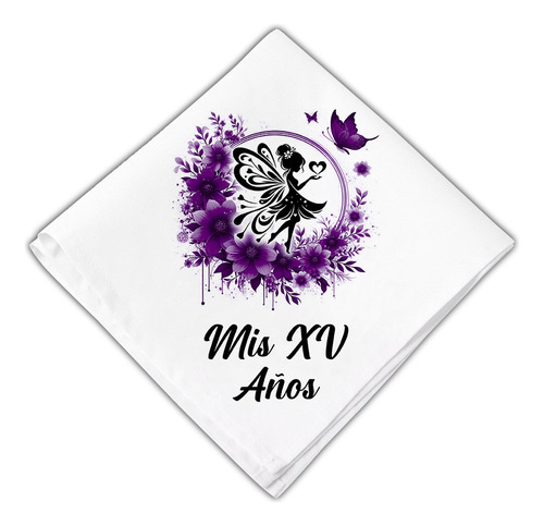 Servilletas Xv 15 Años Recuerdo Morado 12pz
