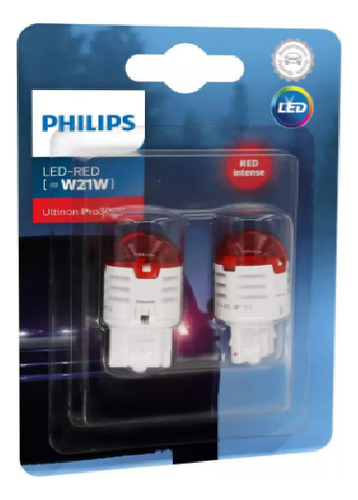 Lampada Philips Ultinon Pro3000 Led W21w T20 Red Vermelho