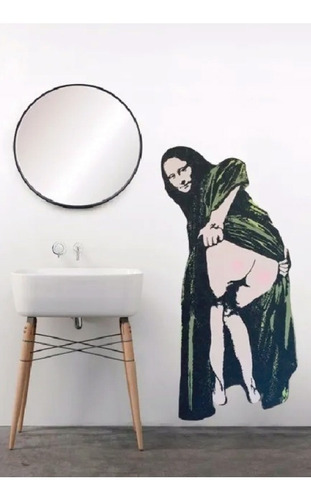 Vinilo Decorativo Banksy Nick Walker Mona Lisa  (120cm X 60)